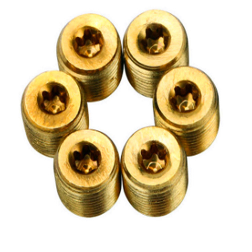 Solid brass m4 torx with pin fixing headless grub screw