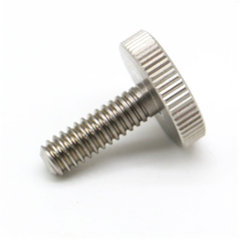 Custom Stainless steel big flat knurled head captive panel thumb screw