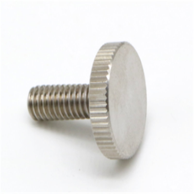 Custom Stainless steel big flat knurled head captive panel thumb screw
