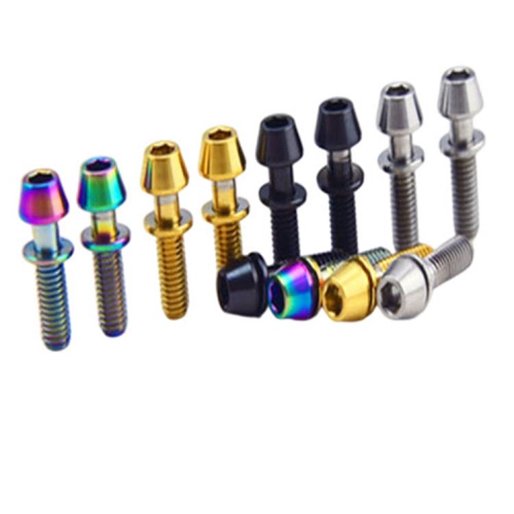 MOTSUV Bicycle Stem Bolts M5x18mm - 6 Piece Color Tapered Head Screws For Road MTB BMX Bikes