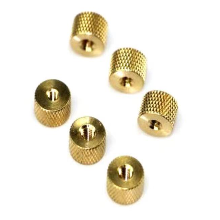 Brass pineapple pattern round hand tightening knurled nut