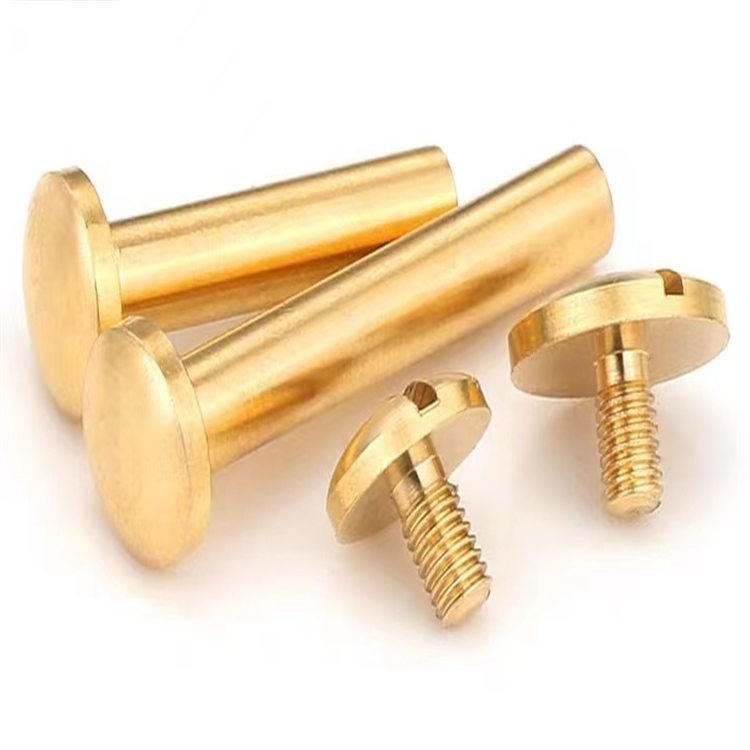 Custom H65 brass round head m2 binding post screw for account book