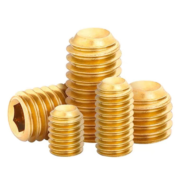 M6 brass hexagon socket concave end set screws 
