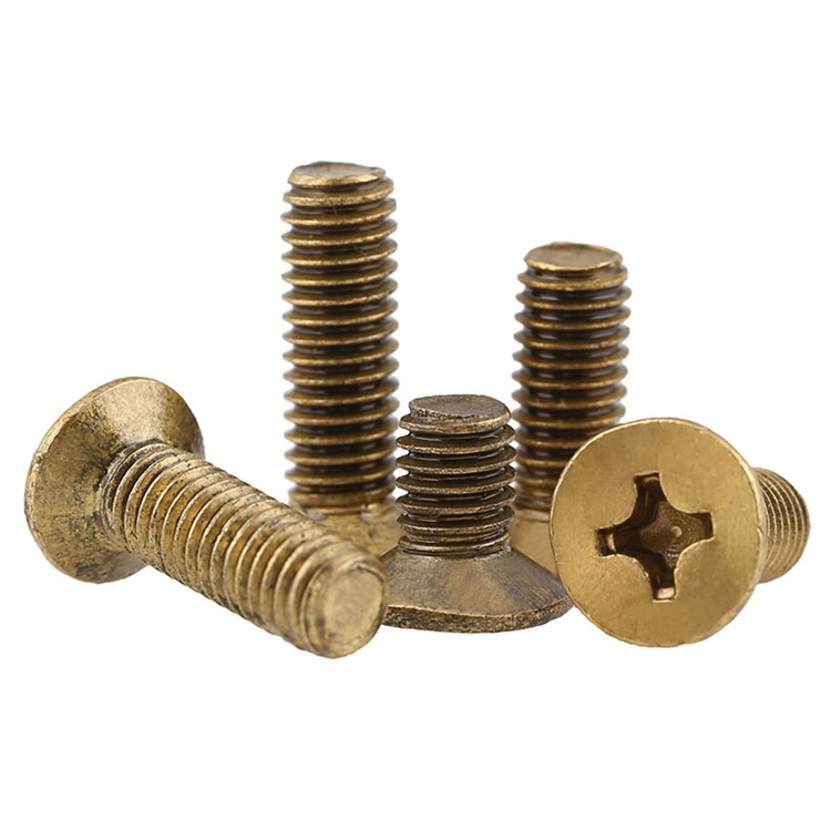 DIN965 machine thread m4 countersunk brass screw