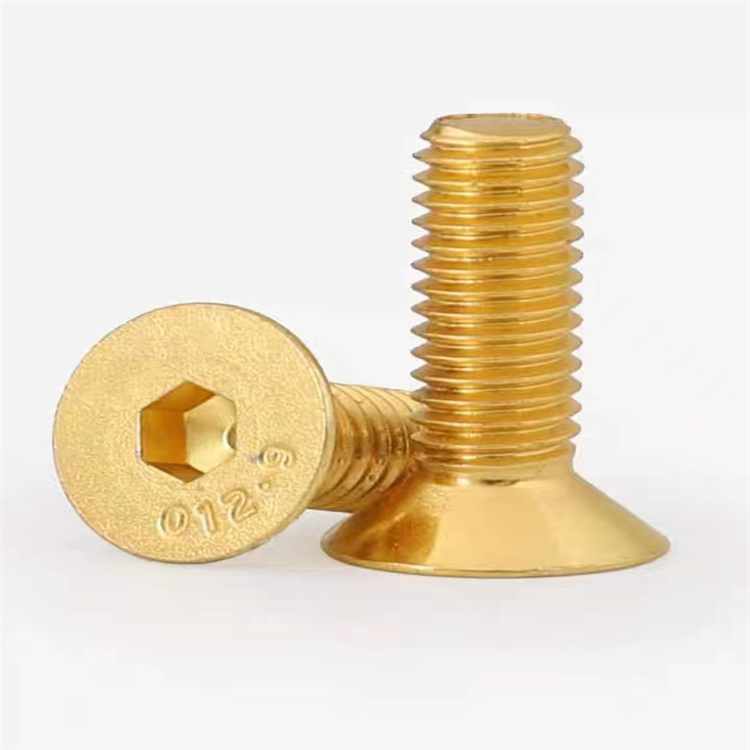 Hot sale machine thread m3 gold titanium countersunk screw 