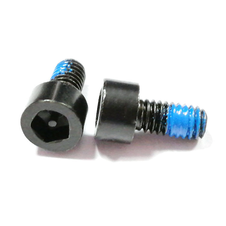 M4 carbon steel black anti theft screws with nylon patch 