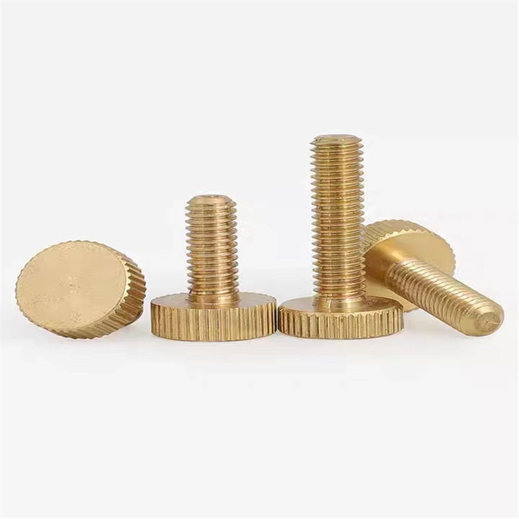 New design flat head m8 brass knurled thumb screw 