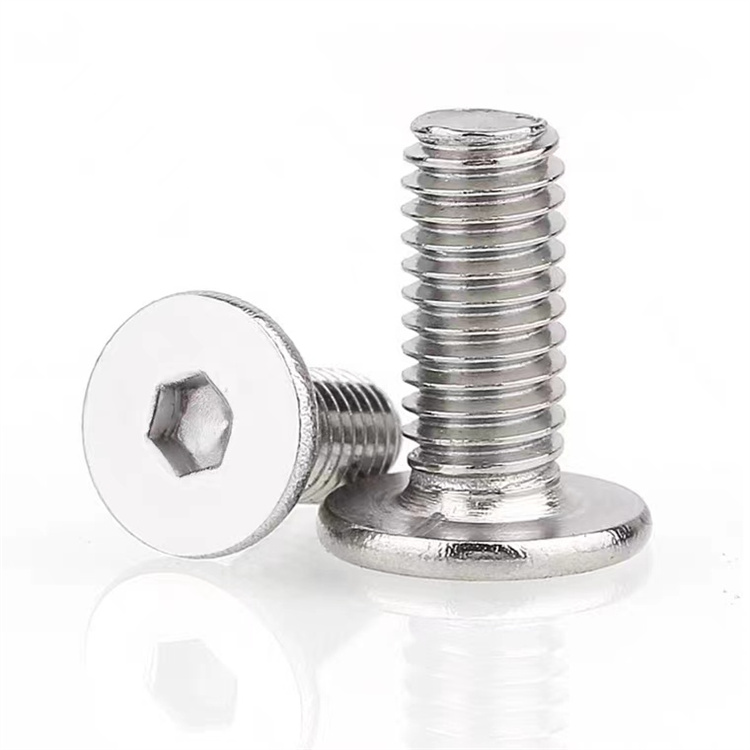 Nickel plated carbon steel flat head m3 hexagon screw 