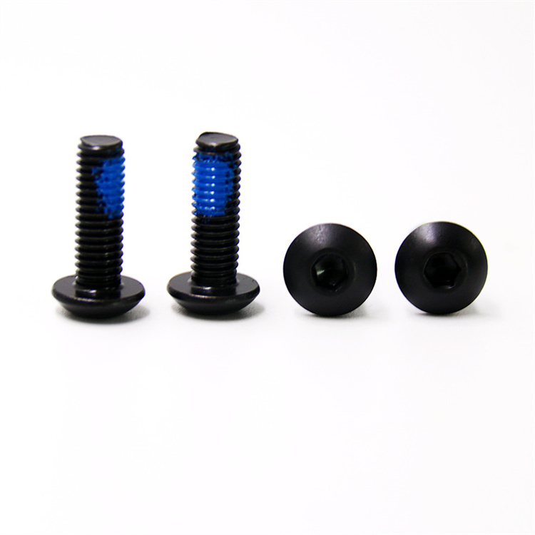 Black m6 carbon steel button head anti loosening screw