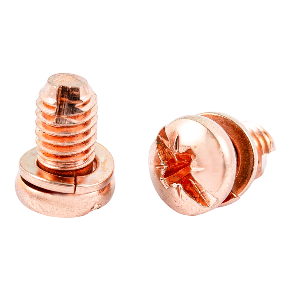 Custom color pan head screws with spring and flat washer