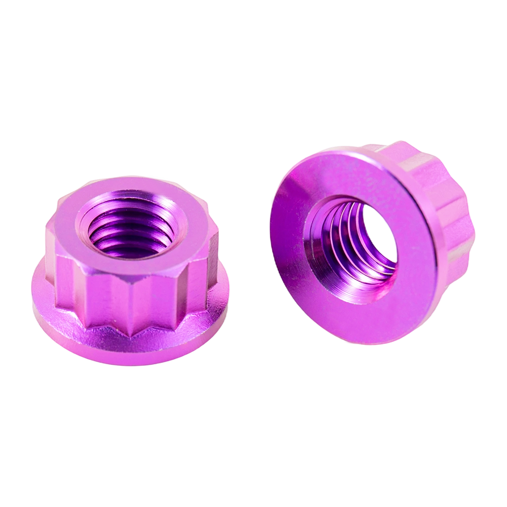 Customized color titanium hex flange nut