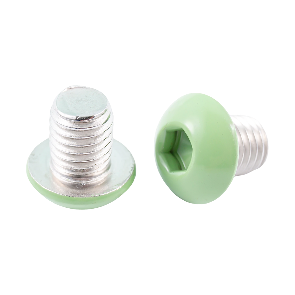 Customized green painting button head machine thread stainless steel screws