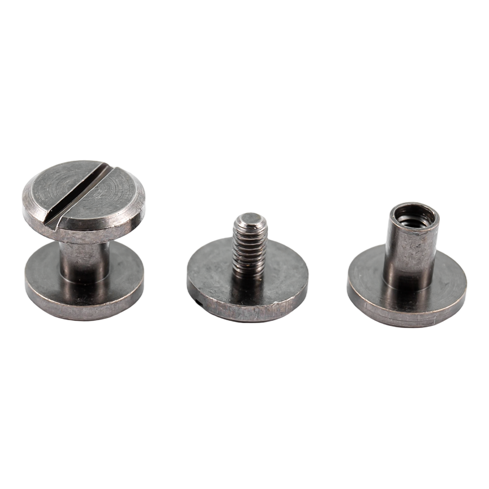 Customized matte black stainless steel male female screws for photo album