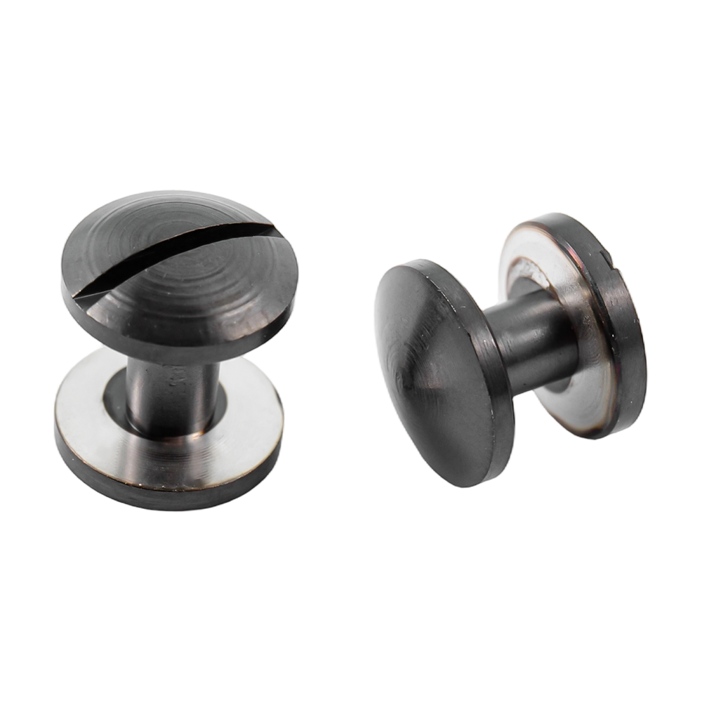 Matte Black round head slotted stainless steel male and female screws for menu