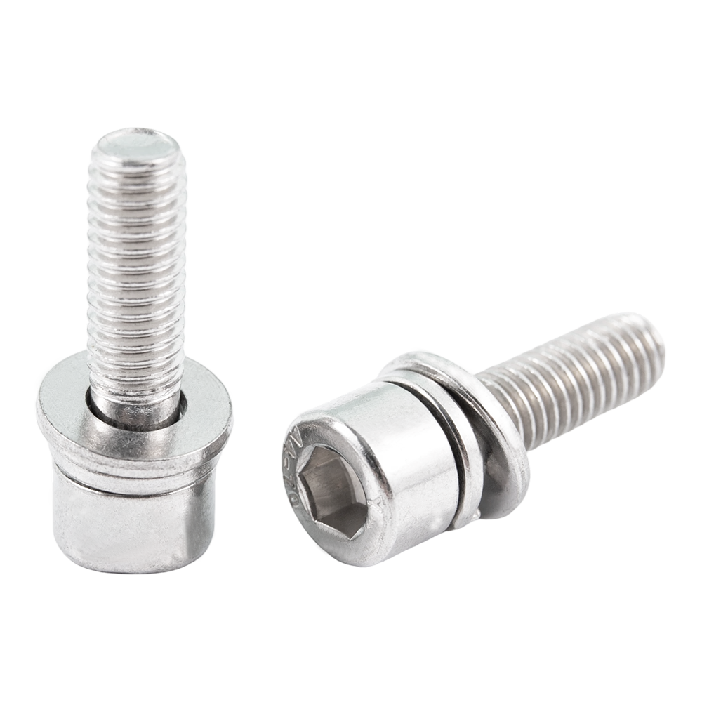 Stainless steel hex socket cup head screws with spring and flat washer
