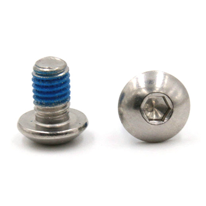 Hexagon socket button head micro screw with Blue Nylon patch