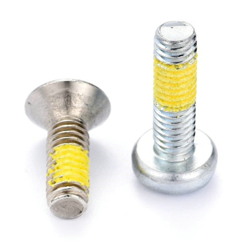 Pan(countersunk) head torx(hex)machine screw with yellow nylon patch