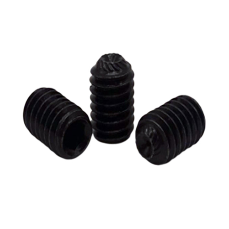 Black color allen drive no head knurled cup point grub set screw