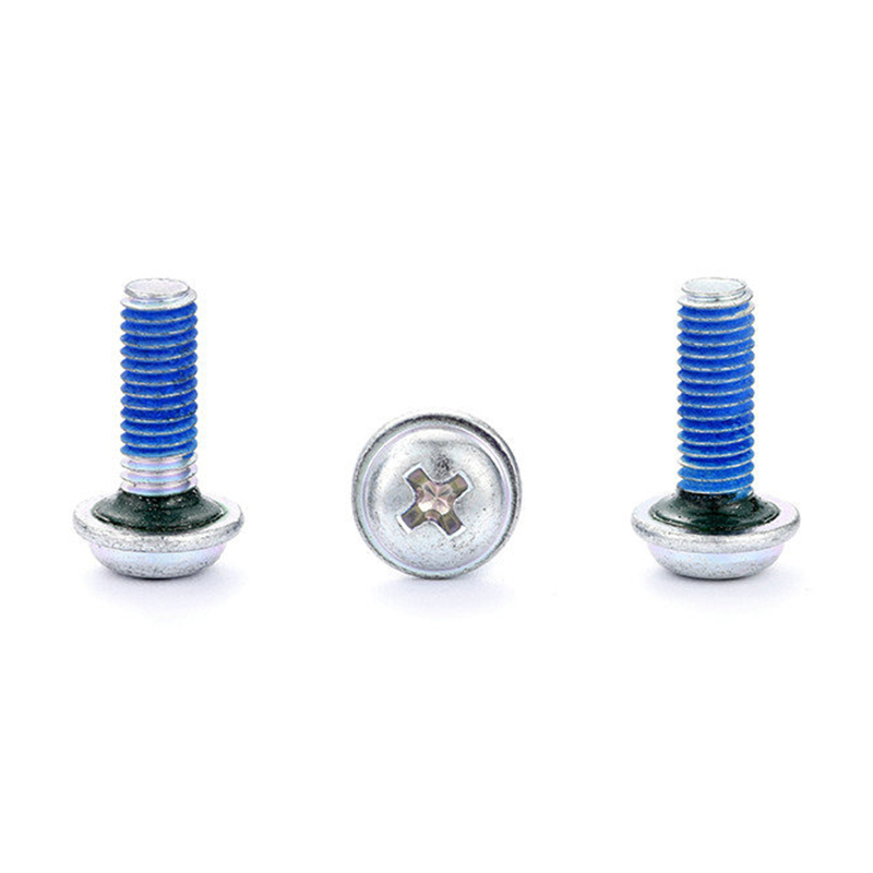 Blue white zinc pan washer head cross waterproof locking screw