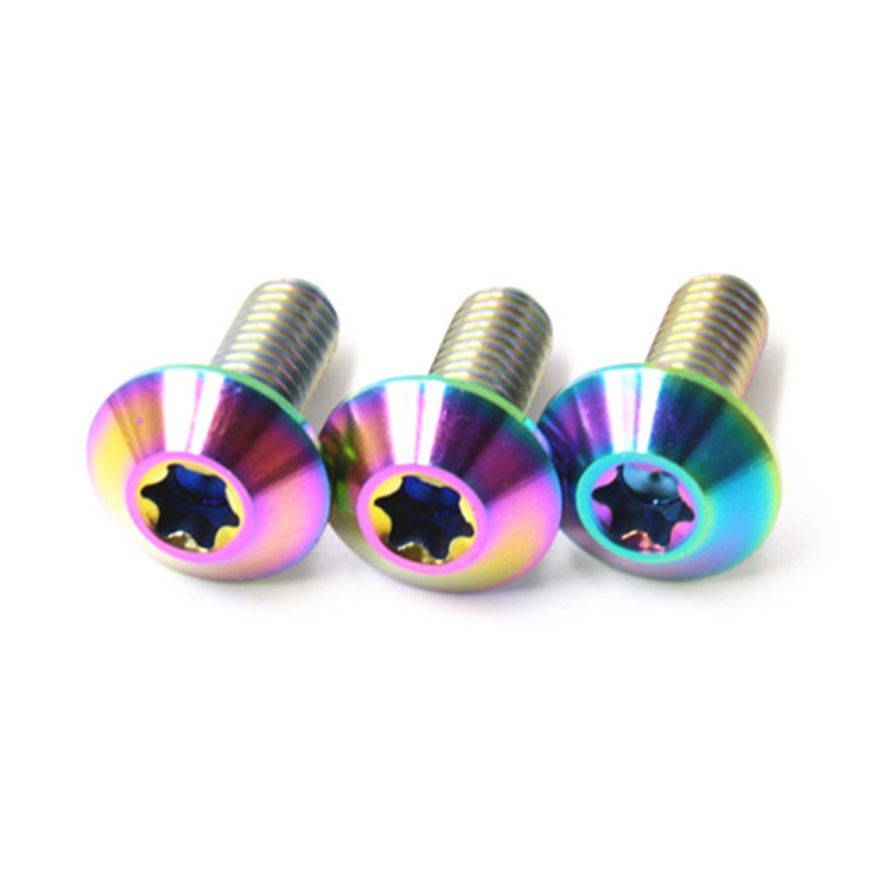 M6 rainbow color truss head titanium machine thread bike screw M6 rainbow color truss head titanium machine thread bike screw