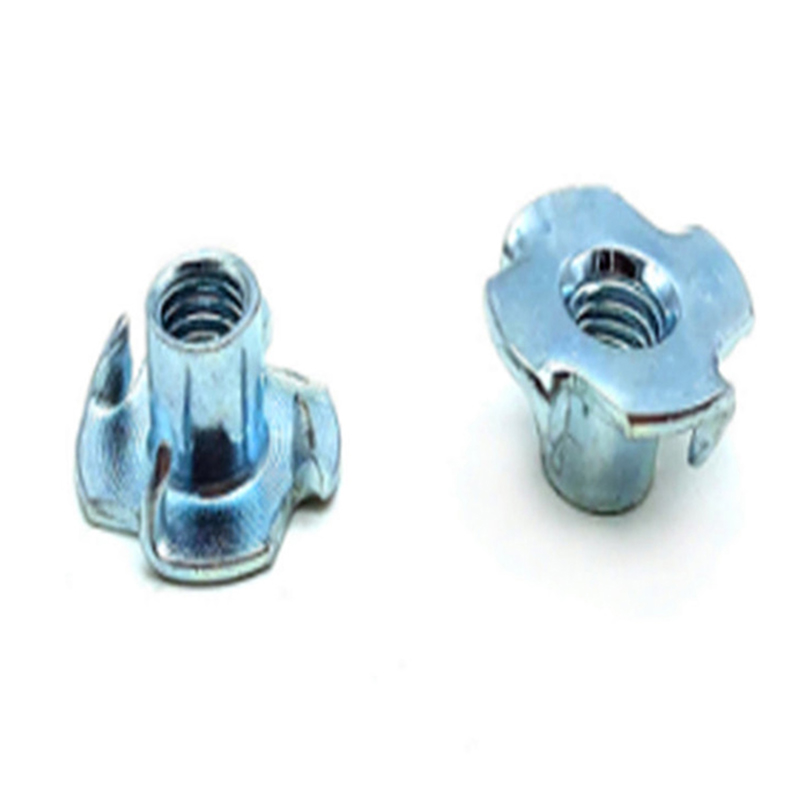 Profile block hole sliding tee drop in nut slot four claw T nut