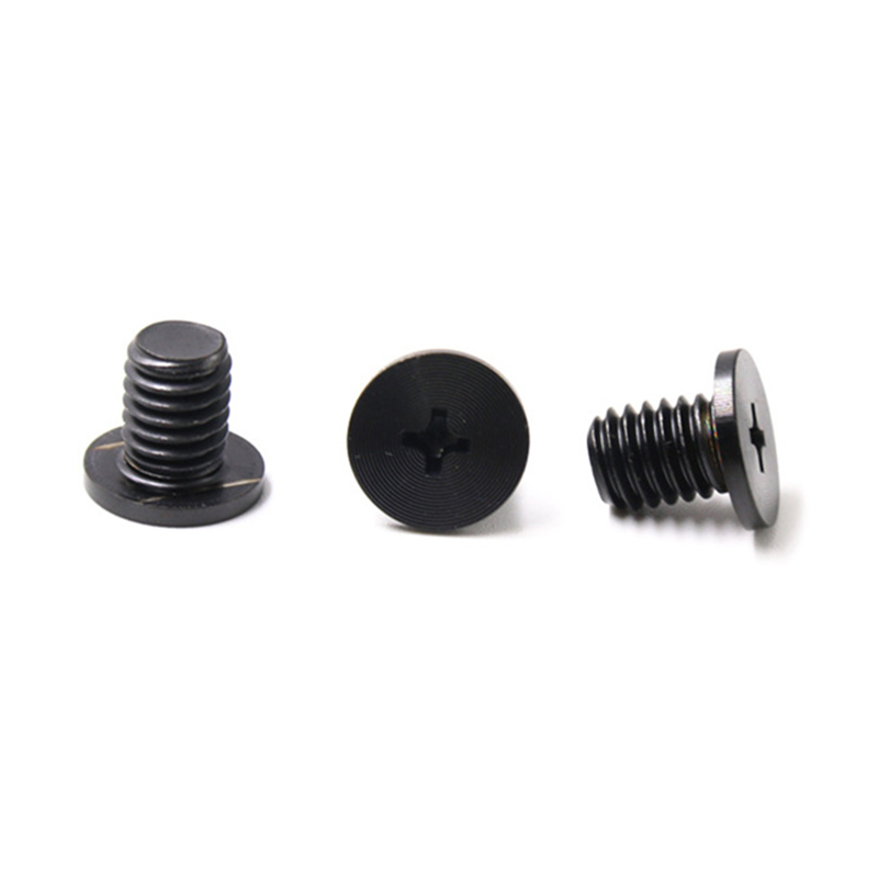 Stainless steel m2 flat head machine black satin brushed screw