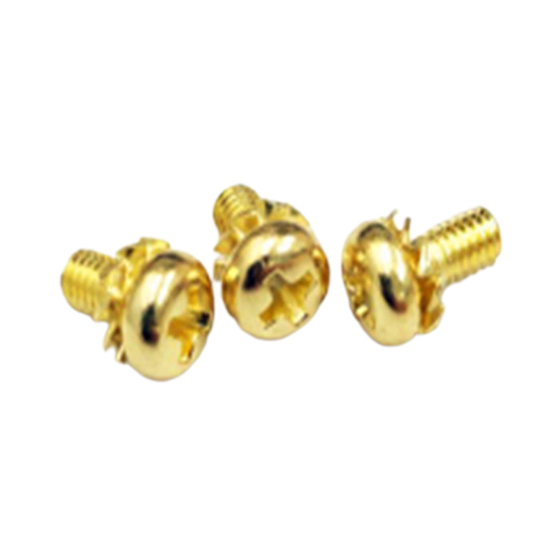 Customized brass pan head cross machine screw with washer