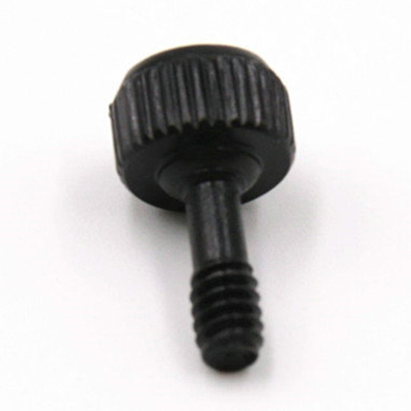 Non-standard black knurled computer case thumb screws for cover