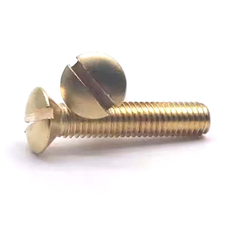 Solid brass m6 full thread oval head furniture screw 