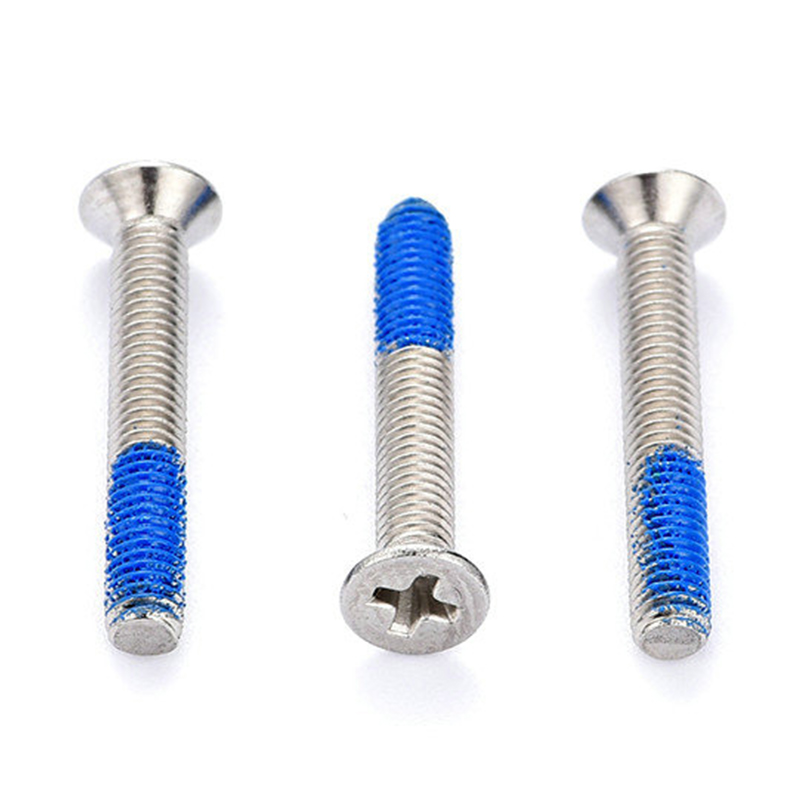 M3 Stainless Steel Countersunk Head PH2 Machine Screws with Nylon patch