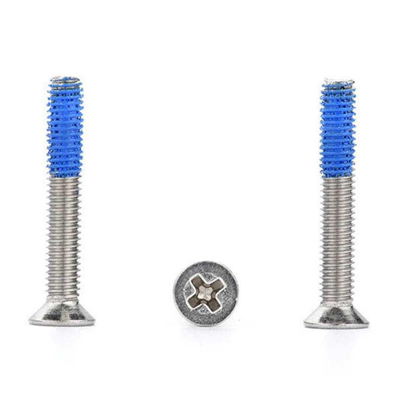 M3 Stainless Steel Countersunk Head PH2 Machine Screws with Nylon patch