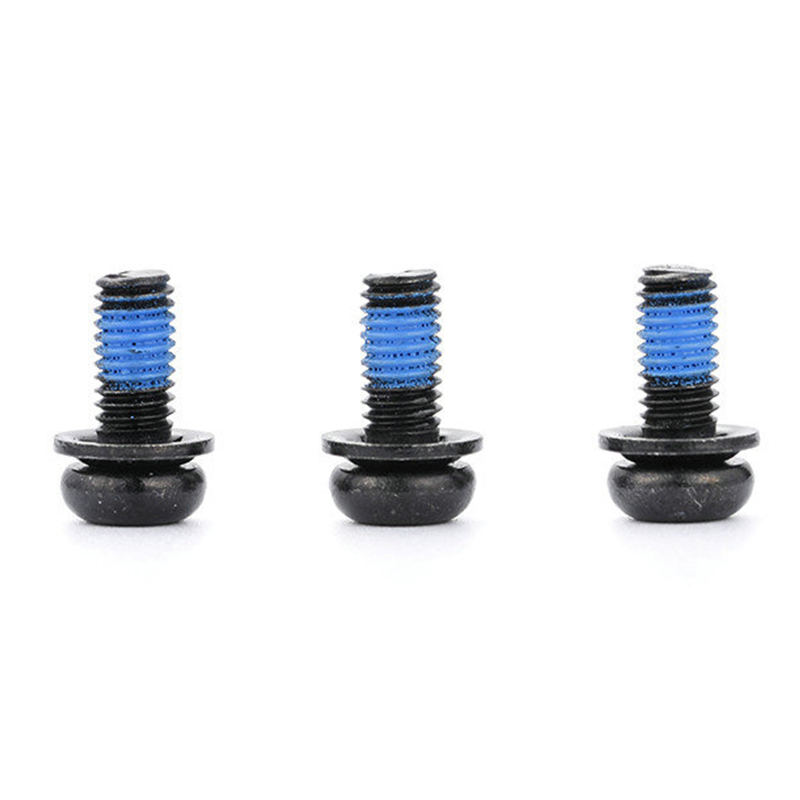 Black round head torx triple set screw with nylon patch