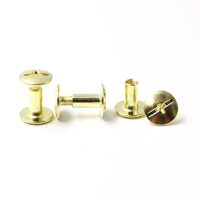 Golden carbon steel pan head 8mm chicago screw for menu