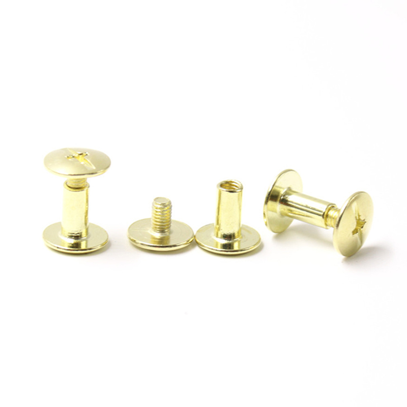 Golden carbon steel pan head 8mm chicago screw for menu