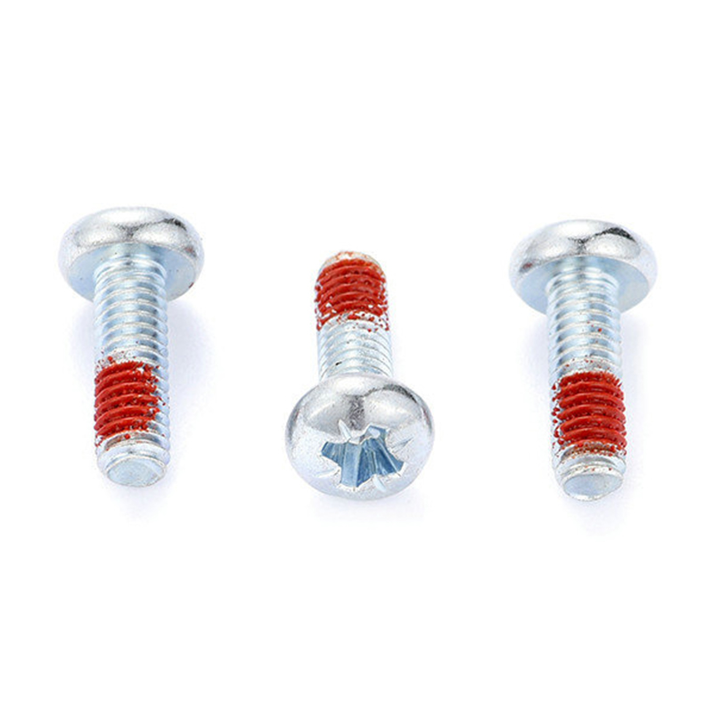 M3 Pan head Pozi driver machine Screw with red nylon patch