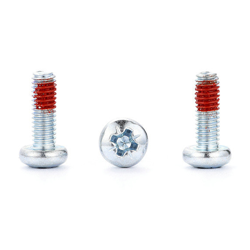 M3 Pan head Pozi driver machine Screw with red nylon patch