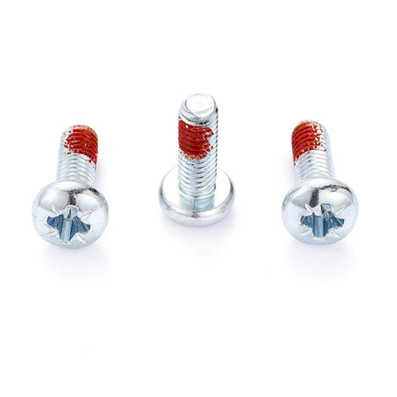 M3 Pan head Pozi driver machine Screw with red nylon patch