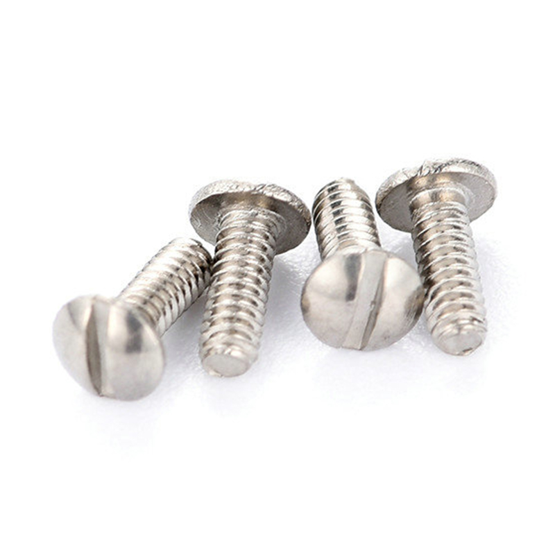 Stainless steel round head slotted micro screw
