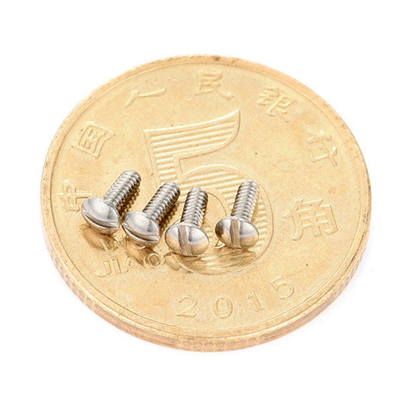 Stainless steel round head slotted micro screw