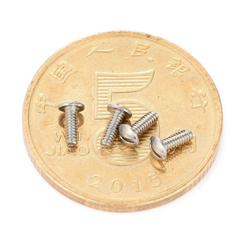 Stainless steel round head slotted micro screw