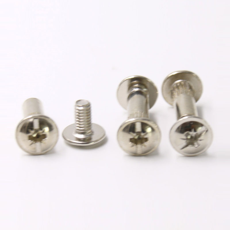 Customized stainless steel knurled head m5 account book screws 