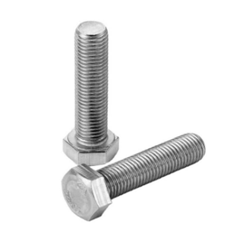 DIN933 garde 8.8 carbon steel hex head bolt with white zinc