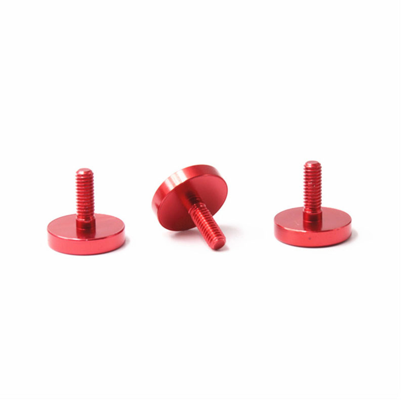 Hot sale anodized red color big head aluminum thumb screw