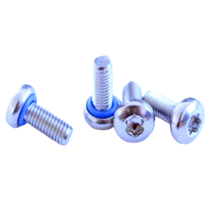 M3 O ring 6 lobe pan head screw with blue sealing washers