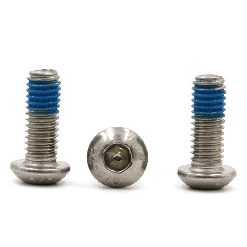 M3 stainless steel button head hex hsocket mini micro screw with nylon patch
