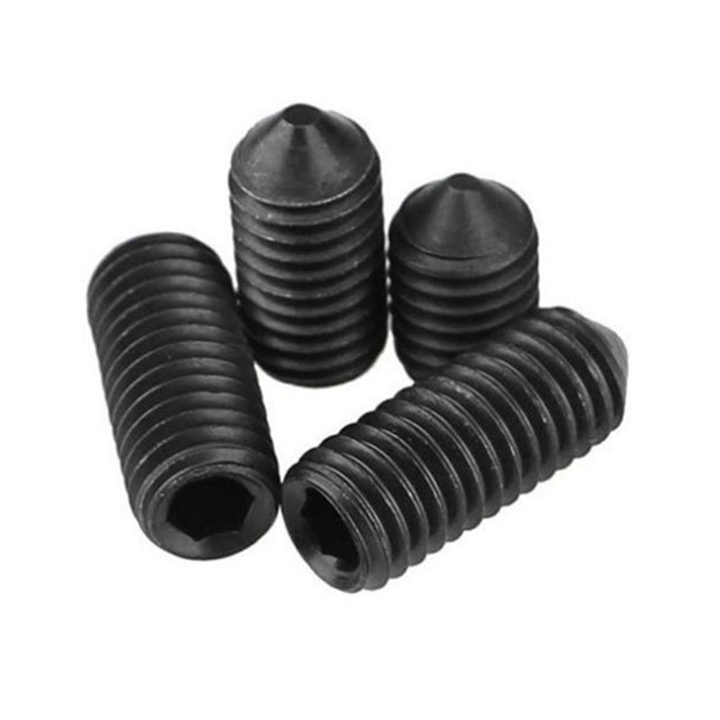 SCM435 black m3 din914 cone point set screw 