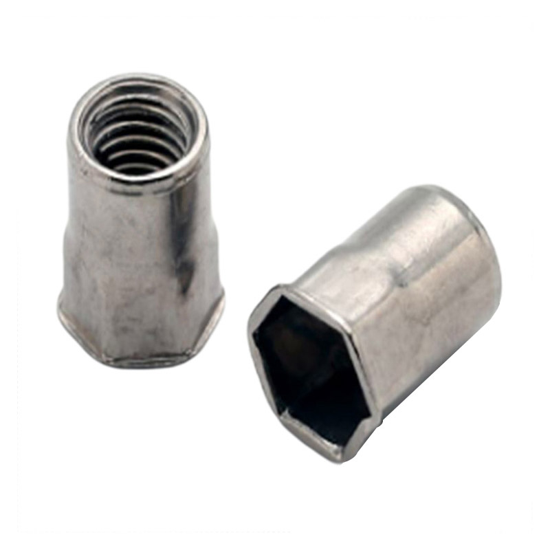 Small countersunk internal and external half hex rivet nuts