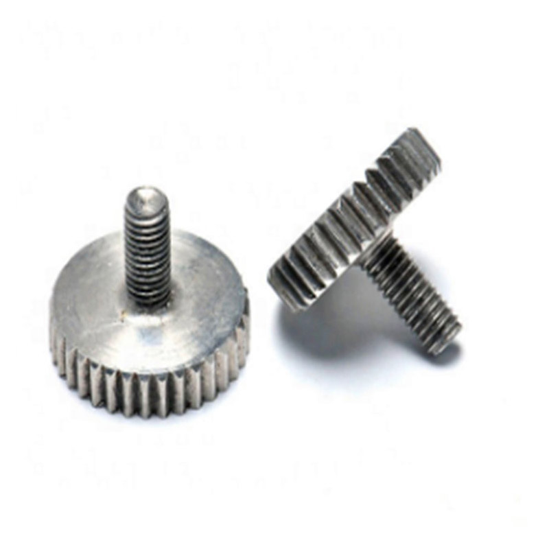 Stainless steel 304 m3 big flat head knurled thumb mirror screw