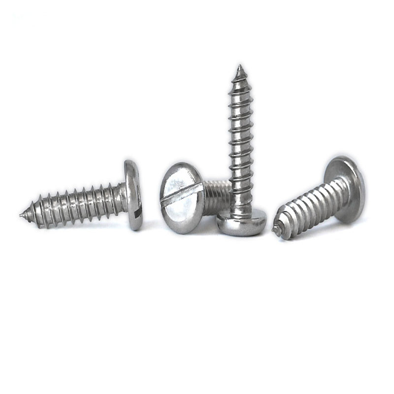 Stainless steel din85 ST4.8 slotted pan head tapping screws 