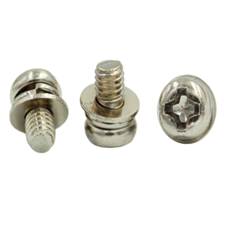 Stainless steel 304 Sets Combination round head cross Screw With Washer